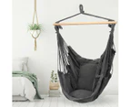 1 Person 150KG Hanging Hammock Chair Swing Seat Garden Camping Dormitory with Soft Cushions Grey