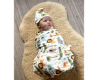 Baby Swaddle - Beanie + Bag Set (Safari)