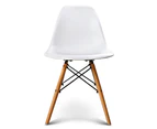 Artiss 2x Retro Replica Eames DSW Dining Chairs Cafe Chair Kitchen Beech White