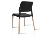 Artiss Black Dining Chairs Stackable Plastic Dining Room Chairs Set Of 4
