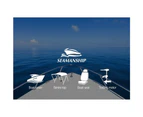 Seamanship 2X Folding Boat Seats Marine Seat Swivel High Back 12cm Padding Grey