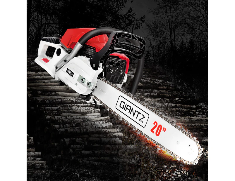 Giantz 62cc Petrol Chainsaw Commercial 20" Bar E-Start Top Handle Chain Saw