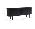 Lifely Kate Black Column TV Stand 160cm