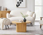 Lifely Kate Wooden Round Ribbed Coffee Table