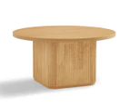 Lifely Kate Wooden Round Ribbed Coffee Table