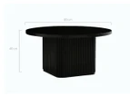 Lifely Kate Black Round Ribbed Coffee Table
