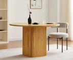 Lifely Kate Wooden Round Ribbed 4-Seater Dining Table