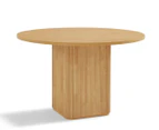 Lifely Kate Wooden Round Ribbed 4-Seater Dining Table
