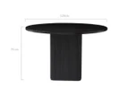 Lifely Kate Black Round Ribbed 4-Seater Dining Table