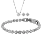 Swarovski® Attract Earrings, Necklace & Tennis Bracelet Set - White