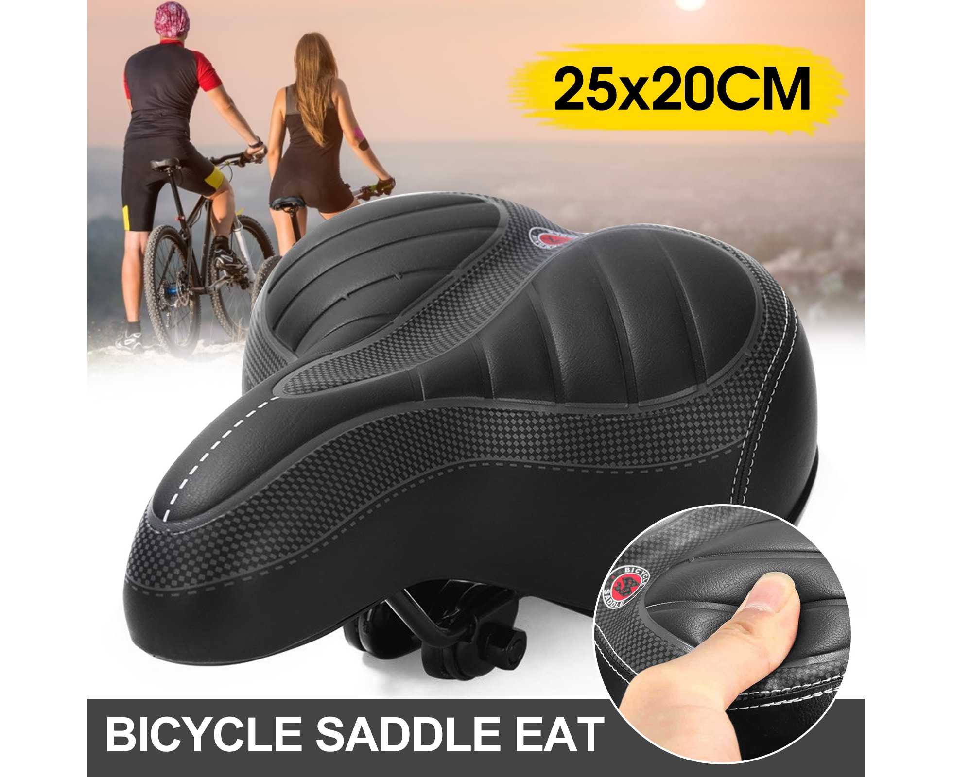 City Riding Bike Saddle Cover Comfortable Soft Padded Seat With Adjustable String For Cycling 