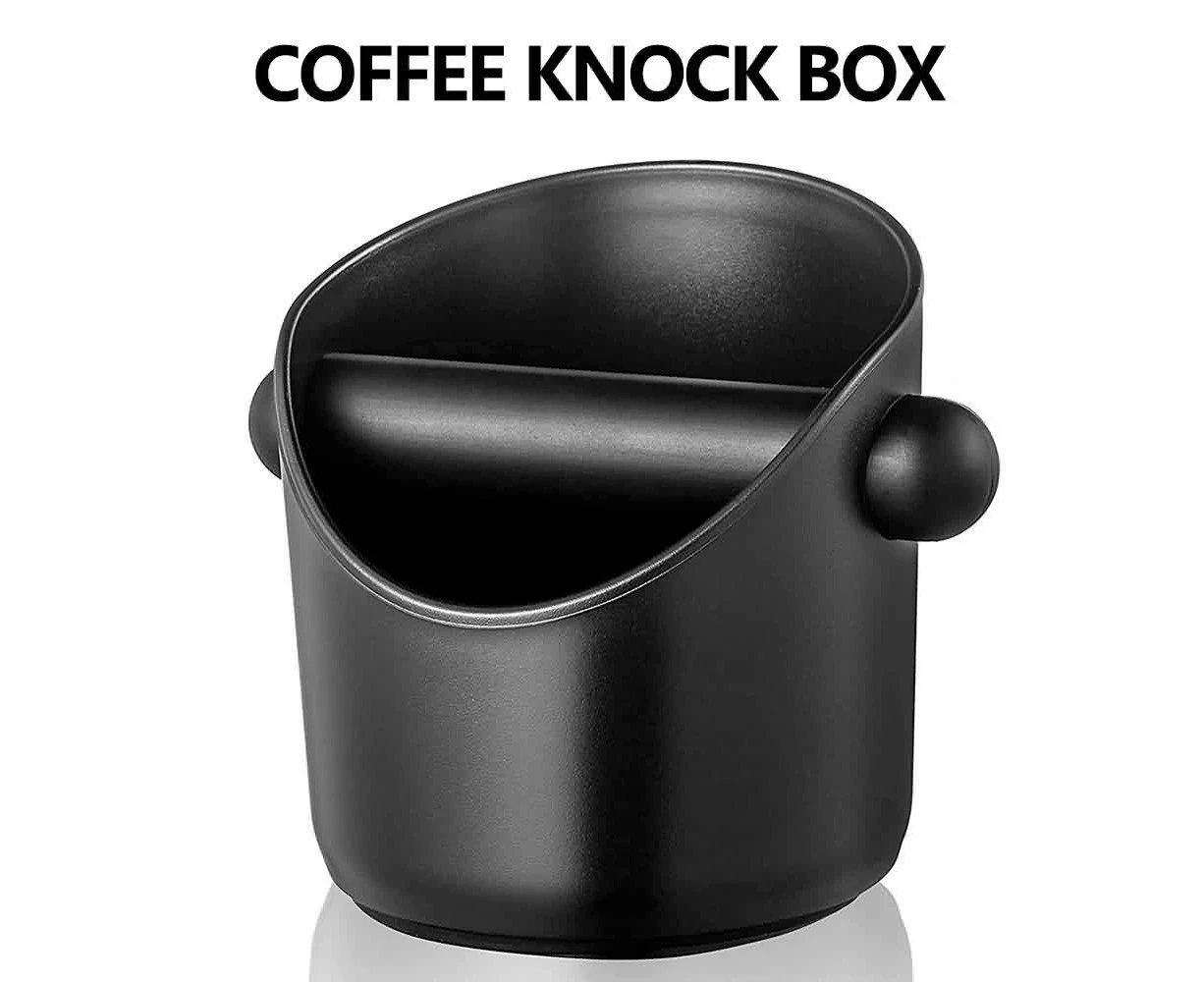 Coffee Knock Box Waste Container Grinds Tamper Tube Bin Black Bucket