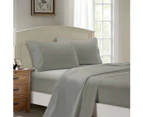 1000TC Ultra Soft Flat & Fitted Sheet  Set - Single/King Single/Double/Queen/King/Super King Size Bed - Grey