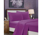 1000TC Ultra Soft Flat & Fitted Sheet  Set - Single/King Single/Double/Queen/King/Super King Size Bed - Purple