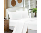 1000TC Ultra Soft Flat & Fitted Sheet  Set - Single/King Single/Double/Queen/King/Super King Size Bed - White