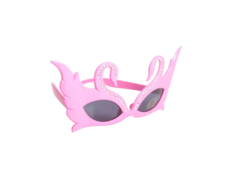 Light Pink Swan Costume Glasses with Rhinestones