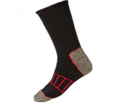 1 x Mens Explorer Copper Crew Socks Black / Grey Marle Nylon/Polyester - Black / Grey Marle