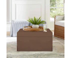 Foldlux Deluxe Folding Guest Bed  Ottoman with Luxurious Faux Leather cover - Windsor Brown