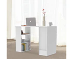 Advwin Computer Desk with Drawers Open Storage Shelf Cabinet Study Table Workstation White