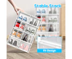 Advwin 12PCS Shoe Storage Box Aromatic Shoe Sneaker Box Clear Display Box Stackable Breathable Shoe Storage