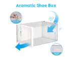 Advwin 8PCS Shoe Storage Box Aromatic Shoe Sneaker Box Clear Display Box Stackable Breathable Shoe Storage