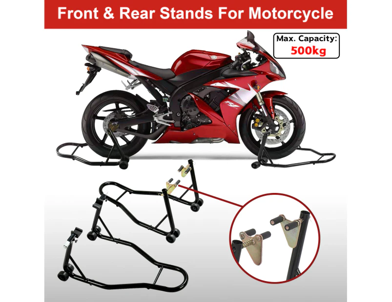 Advwin Motorcycle Maintenance Stands Heavy Duty Front & Rear Motorbike Paddock Stands