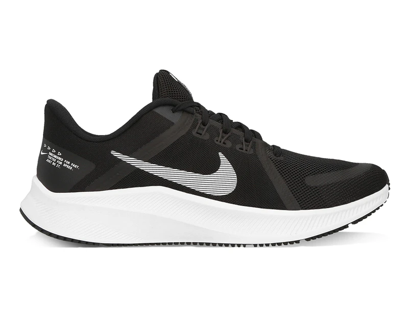 Nike Men's Quest 4 Road Running Shoes - Black/White/Dark Smoke Grey