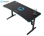 ONEX GD1600H Home Office Gaming Desk w/ Cup Holder - Black/Blue