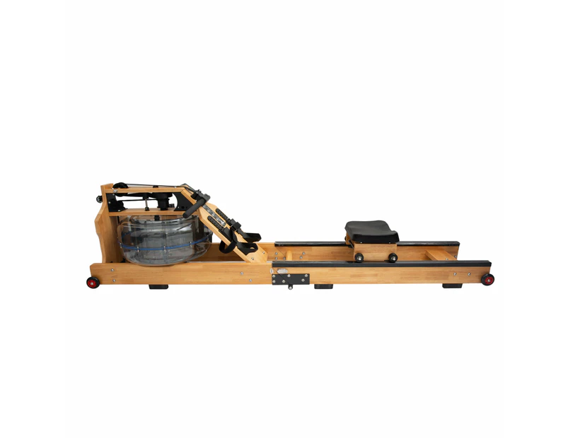 Foldable Wooden Water Rowing Machine With Adjustable Resistance - Light Oak