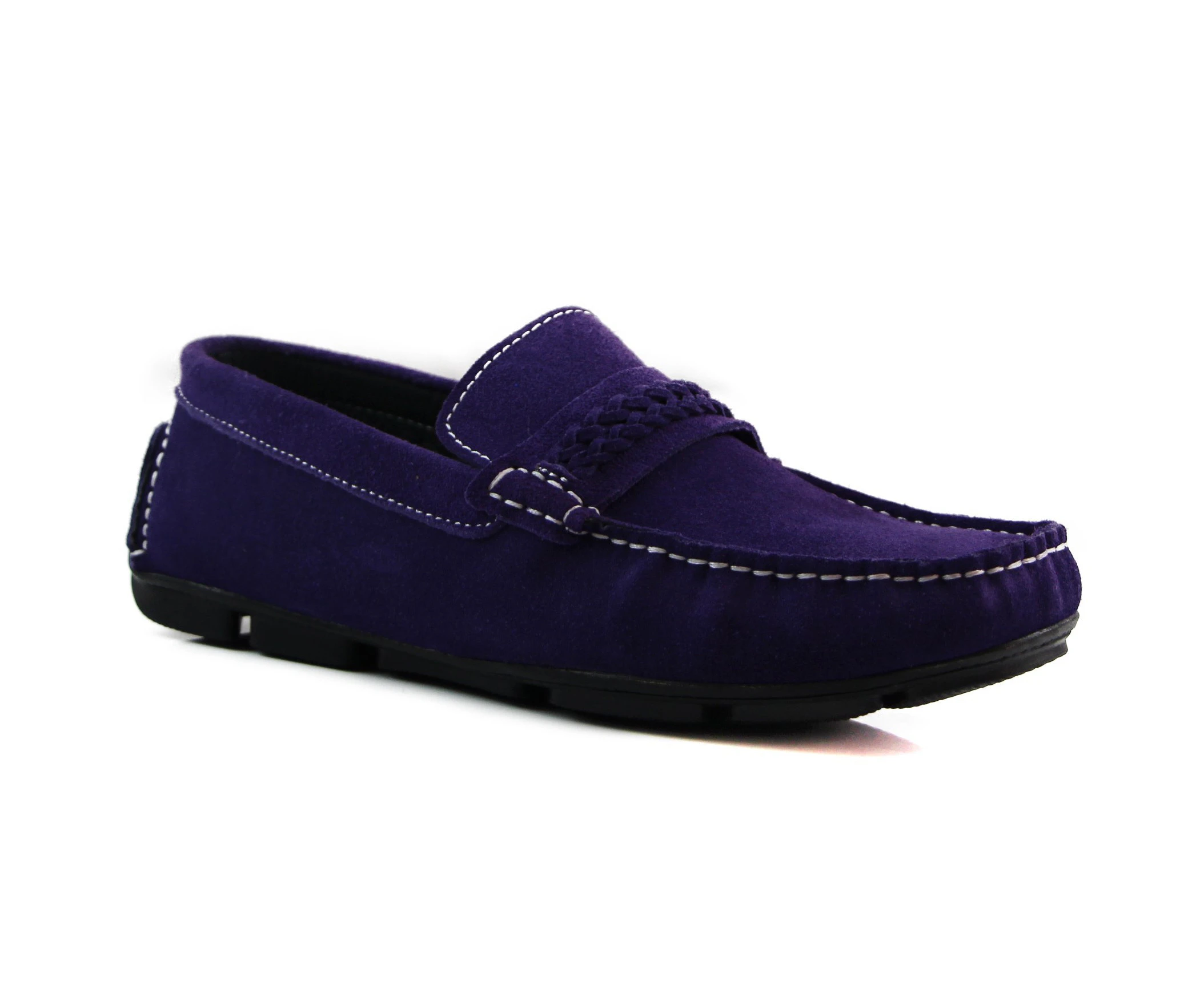 Mens Zasel Cruze Slip On Purple Suede Boat Shoes Leather/Suede