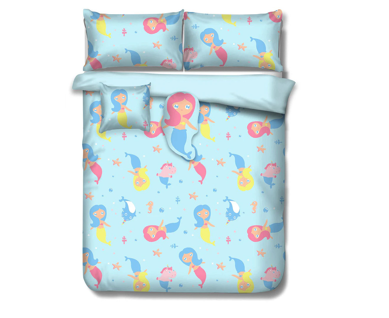 Ramesses Kids' 4-Piece Adventure Bed Comforter Set - Mermaid SB/DB