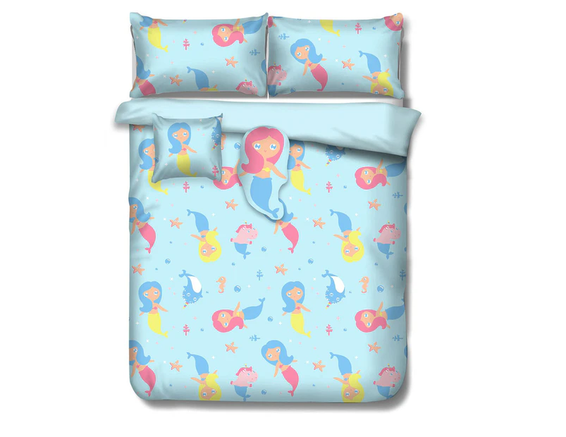 Ramesses Kids' 4-Piece Adventure Bed Comforter Set - Mermaid SB/DB