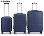 Komo Escape 3-Piece Hardcase Luggage/Suitcase Set - Blue