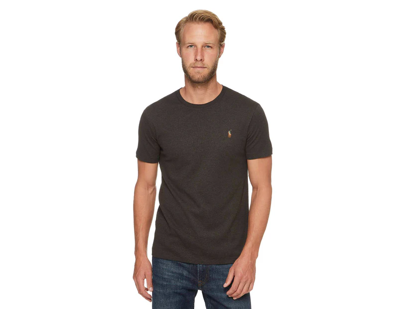 Polo Ralph Lauren Men's Short Sleeve Custom Slim Fit Tee / T-Shirt / Tshirt - Grey Heather