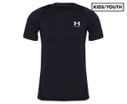 Under Armour Boys' HeatGear Armour Short Sleeve Tee / T-Shirt / Tshirt - Black