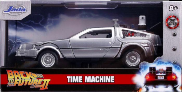 Jada Toys Back to The Future Time Machine 1:32 Die-cast Car, Toys for Kids  and Adults, Silver