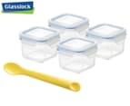 Glasslock 5-Piece Baby Food Container Set w/ Spoon - Clear/Blue 1