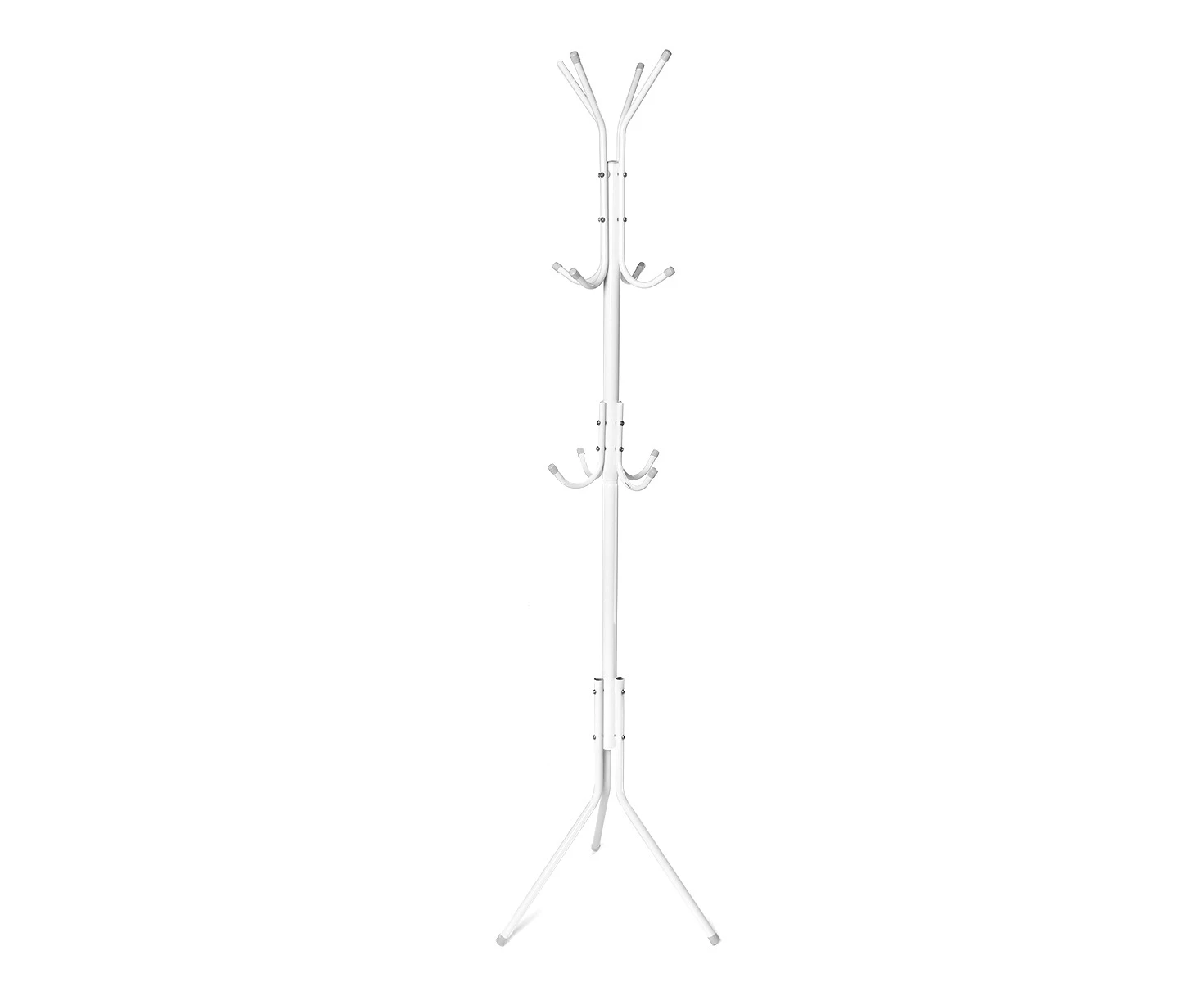 12 Hook Coat Rack Stand Hat Clothes Hanger 3-Tier Tree Style Storage Shelf White