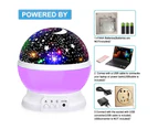 LED Star Galaxy Projector Night Light Starry Sky Party Rotating Kids Room Gift Purple