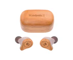 TWS Wooden Designed Bluetooth Earphones - Bamboo Wood