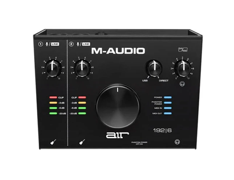 M-Audio Air 192/6 USB 2x2 Audio Interface Recording/Monitoring w/ MIDI Black