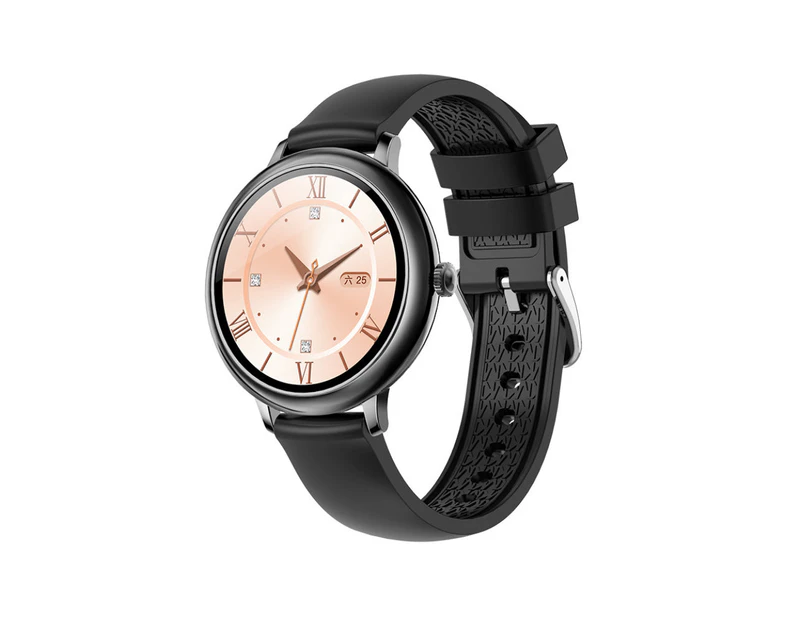 Full Touch Screen Women Smart Watch - Leather- Black