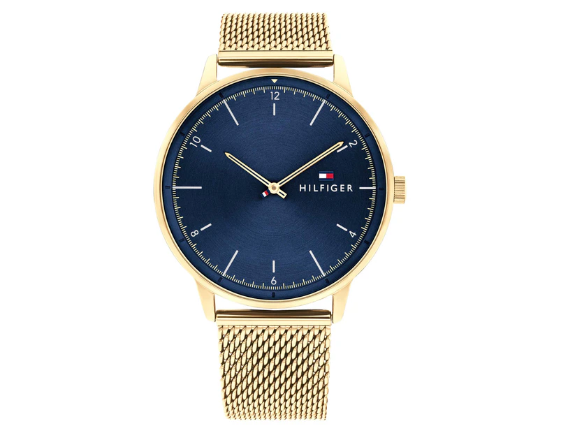 Tommy Hilfiger Men's 43mm Gold Mesh Stainless Steel Watch - Navy