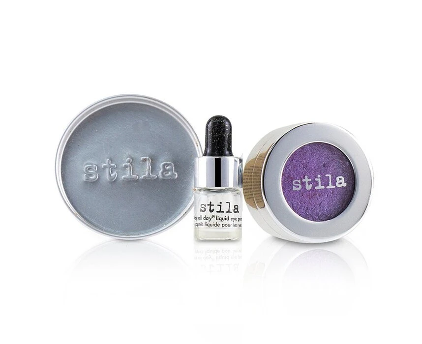 Stila Magnificent Metals Foil Finish Eye Shadow With Mini Stay All Day Liquid Eye Primer  # Metallic Violet 2pcs