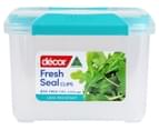 Décor 1.4L Fresh Seal Clips Square Storage Container - Clear/Blue 2