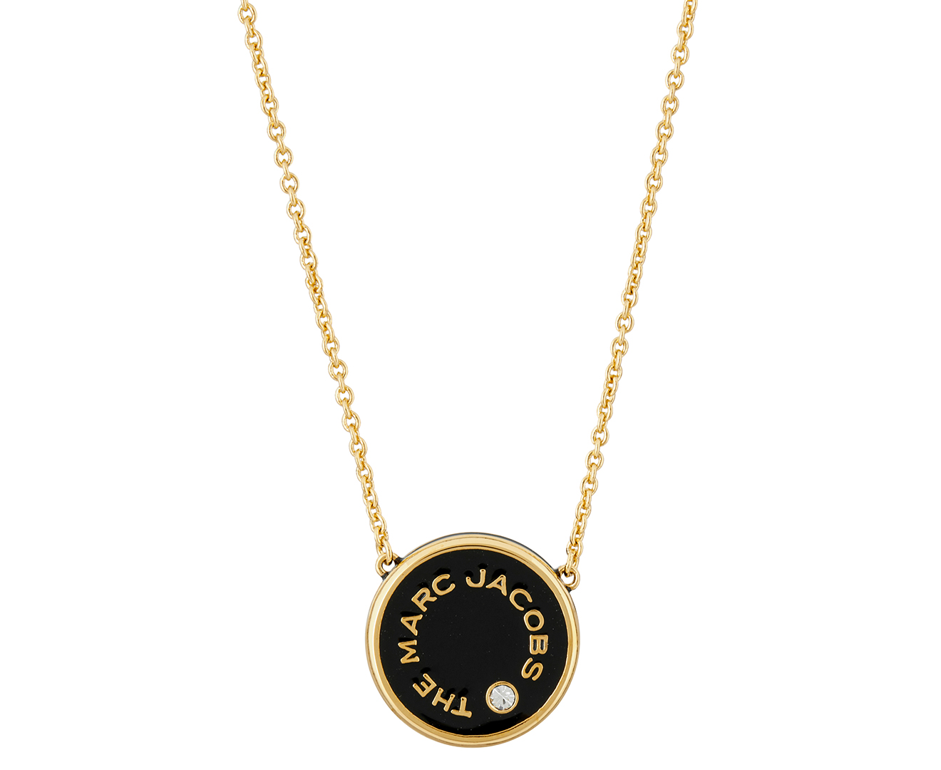 Marc Jacobs The Medallion Pendant Necklace - Black/Gold | Catch.co.nz