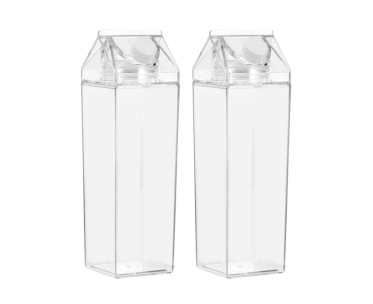 2x Boxsweden 1L Crystal Fridge Bottle Water/Juice Beverage Clear Storage w/ Lid