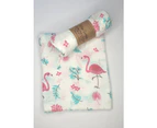 Melicopper Camp Muslin Swaddle Blankets-Soft Bamboo Cotton Baby Swaddle Blanket - Flamingo
