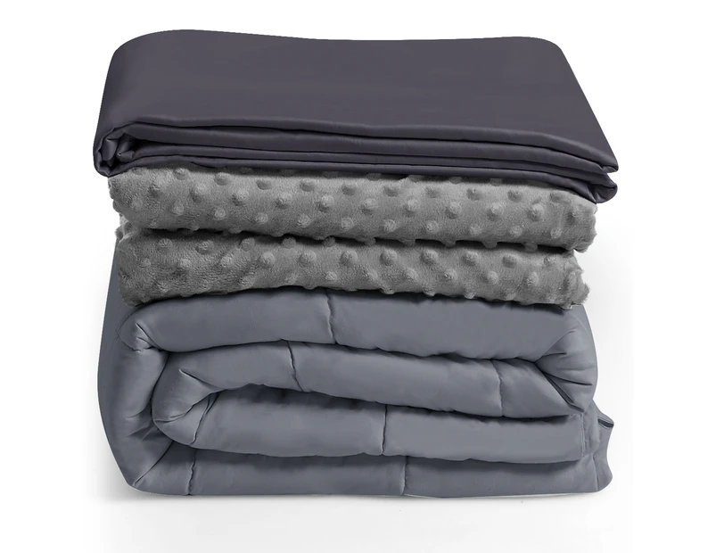 Giantex 6.8KG Cool Weighted Blanket Summer Heavy Gravity w/ 2 Removable Duvet Covers & Storage Bag for Adult,152 x 203 cm