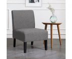 Giantex Armless Accent Chair Upholstered Fabric Side Chairs w/Comfortable Backrest Soft Padded Living Room Grey